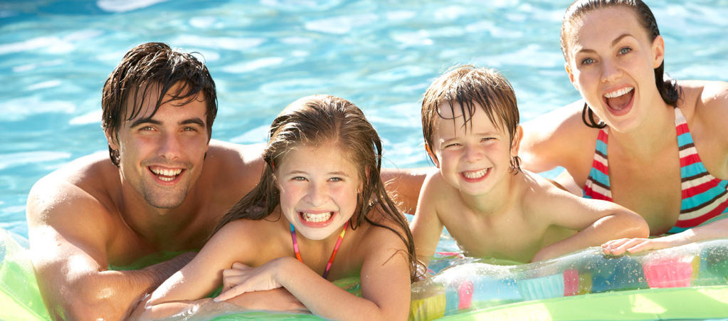 Guests swimming at pool